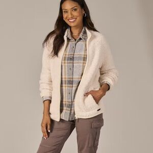 NWT Natural Reflections Sherpa Cabin Full Zip Jacket in Birch Size Medium